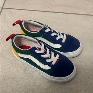 Vans Kids Sneakers in Blue, Green, and Yellow